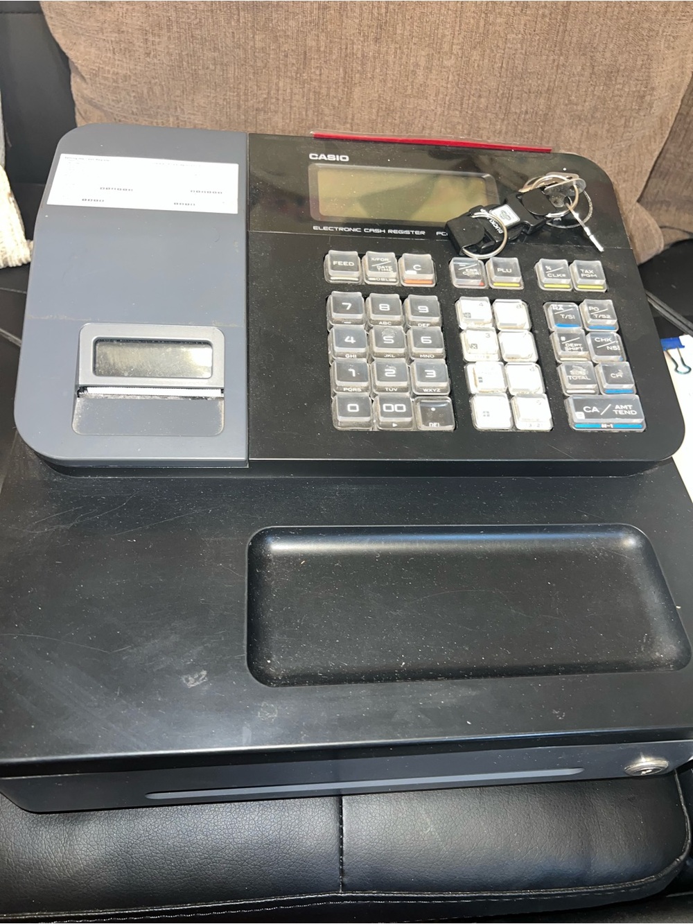 Casio Black and Gray Electronic Cash Register with Keys